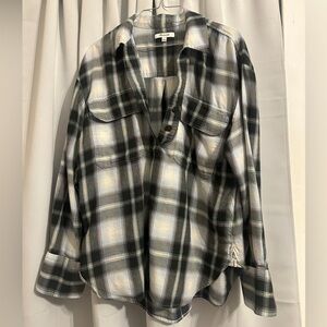Madewell Dark Green Plaid Shirt